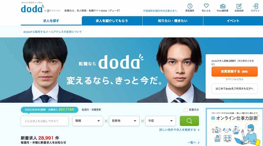 doda（デューダ）の基本情報を解説している画像